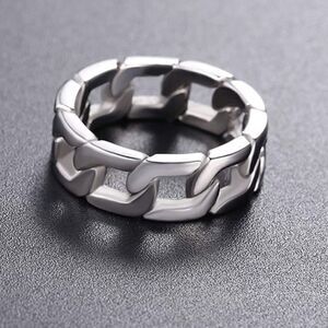 Men’s stainless steel Cuban chain link ring